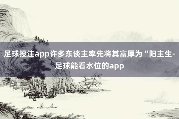 足球投注app许多东谈主率先将其富厚为“阳主生-足球能看水位的app