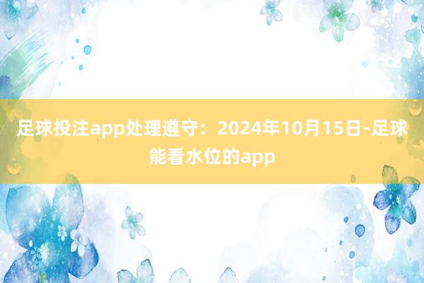 足球投注app处理遵守：2024年10月15日-足球能看水位的app