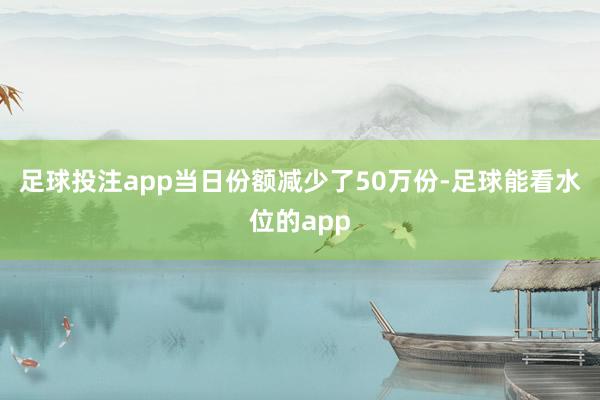 足球投注app当日份额减少了50万份-足球能看水位的app