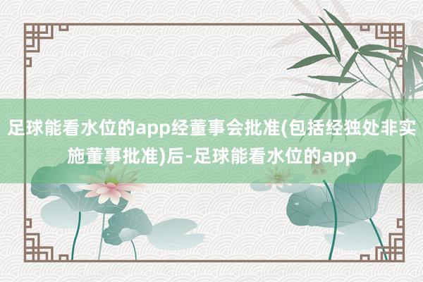 足球能看水位的app经董事会批准(包括经独处非实施董事批准)后-足球能看水位的app