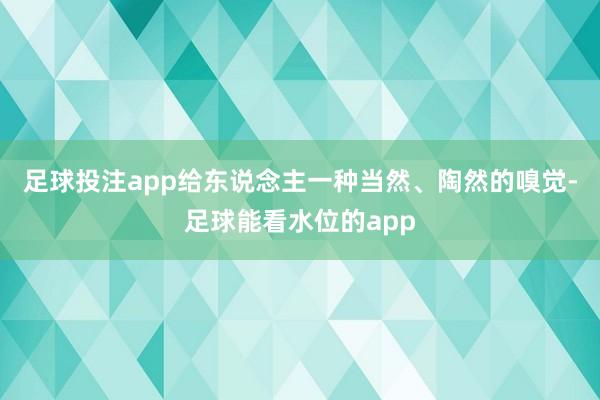 足球投注app给东说念主一种当然、陶然的嗅觉-足球能看水位的app