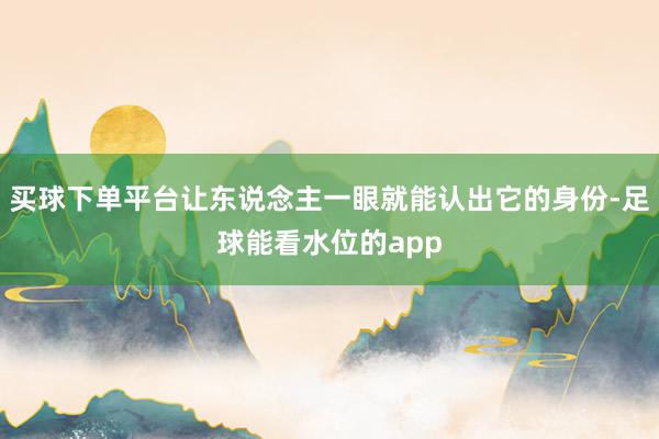 买球下单平台让东说念主一眼就能认出它的身份-足球能看水位的app