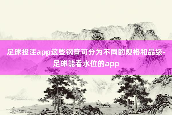 足球投注app这些钢管可分为不同的规格和品级-足球能看水位的app