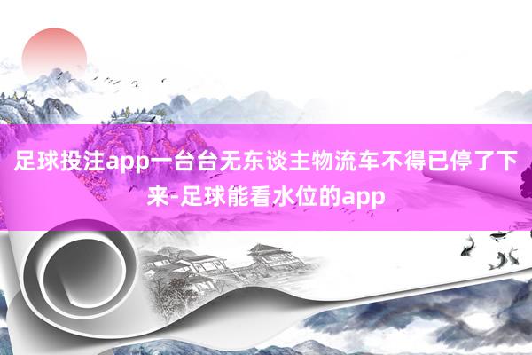 足球投注app一台台无东谈主物流车不得已停了下来-足球能看水位的app