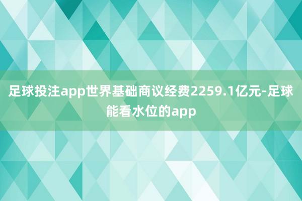 足球投注app世界基础商议经费2259.1亿元-足球能看水位的app