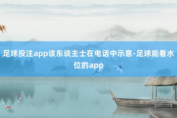 足球投注app该东谈主士在电话中示意-足球能看水位的app